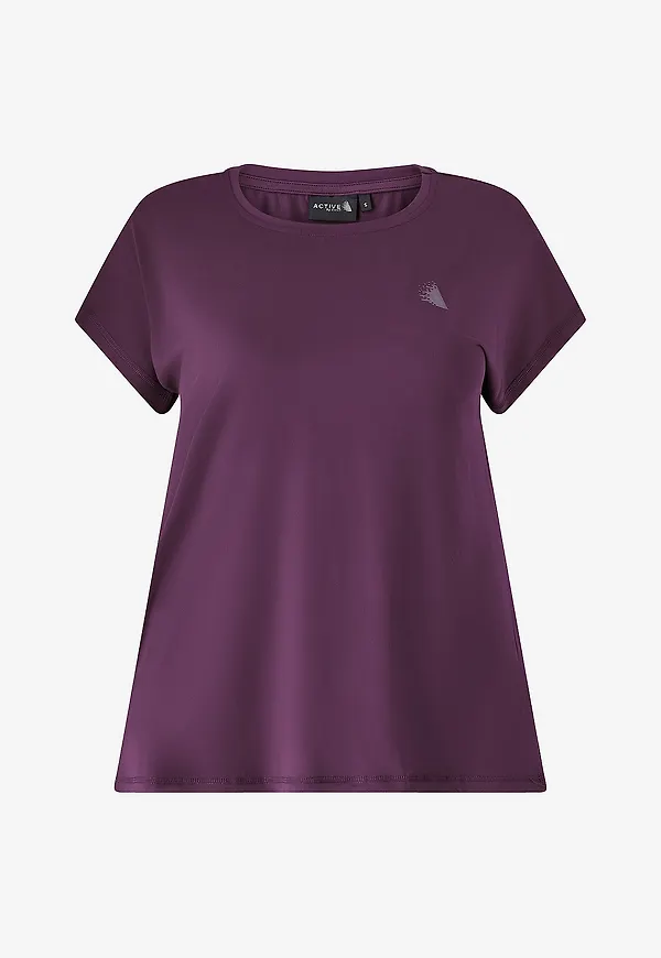 Zizzi - Träningstopp Abasic, O-neck, Tee - Lila