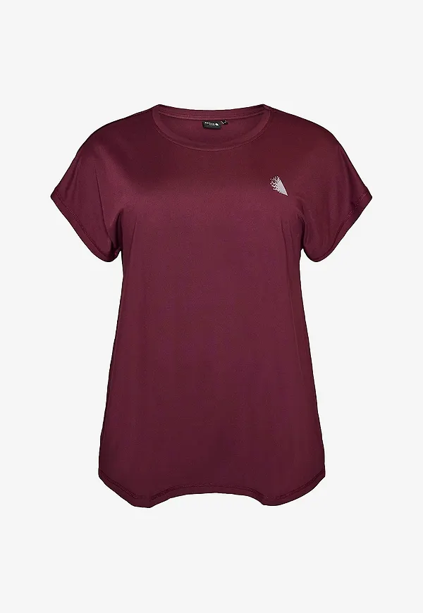 Zizzi - Träningstopp Abasic, O-neck, Tee - Röd