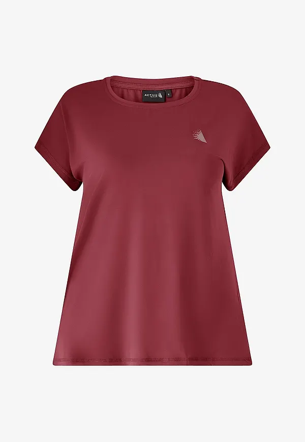 Zizzi - Träningstopp Abasic, O-neck, Tee - Röd