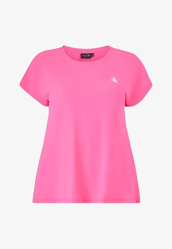Zizzi - Träningstopp Abasic, O-neck, Tee - Rosa