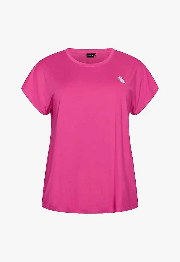 Zizzi - Träningstopp Abasic, O-neck, Tee - Rosa