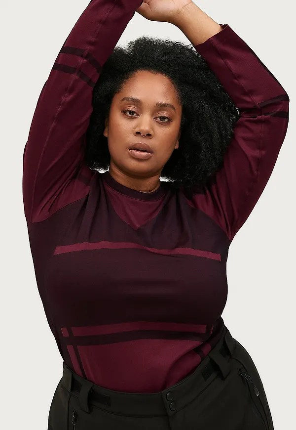 Zizzi - Träningstopp aTahia L/S Blouse - Röd