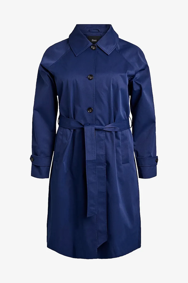 Zizzi - Trenchcoat mPalma L/S - Blå