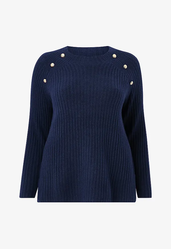 Zizzi - Tröja caComfy L/S - Blå