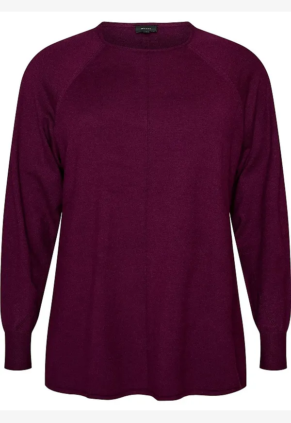 Zizzi - Tröja caElla L/S New Pullover - Röd