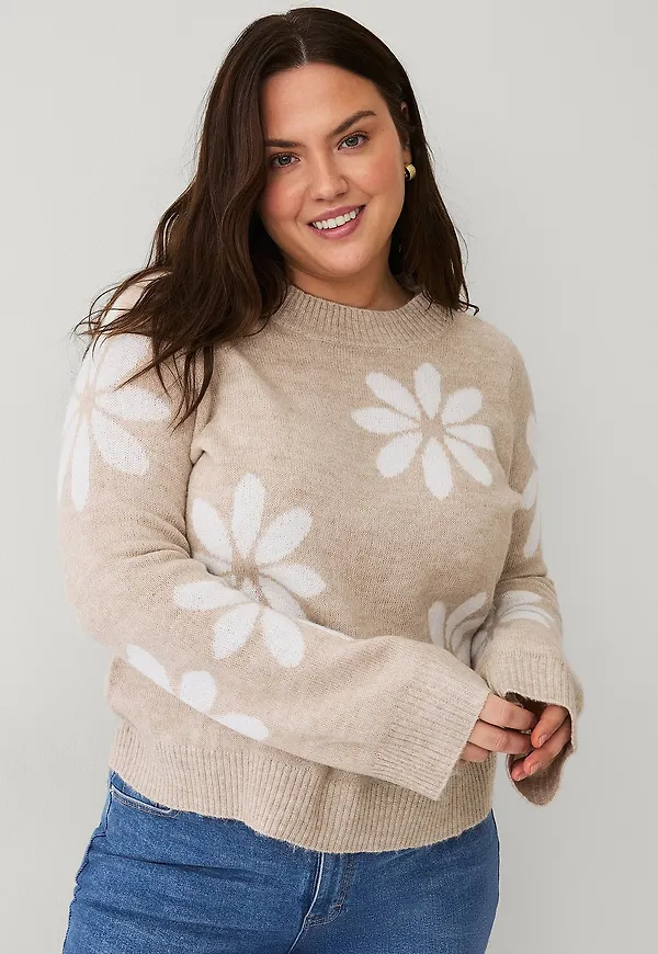Zizzi - Tröja cAflower 7/8 Pullover