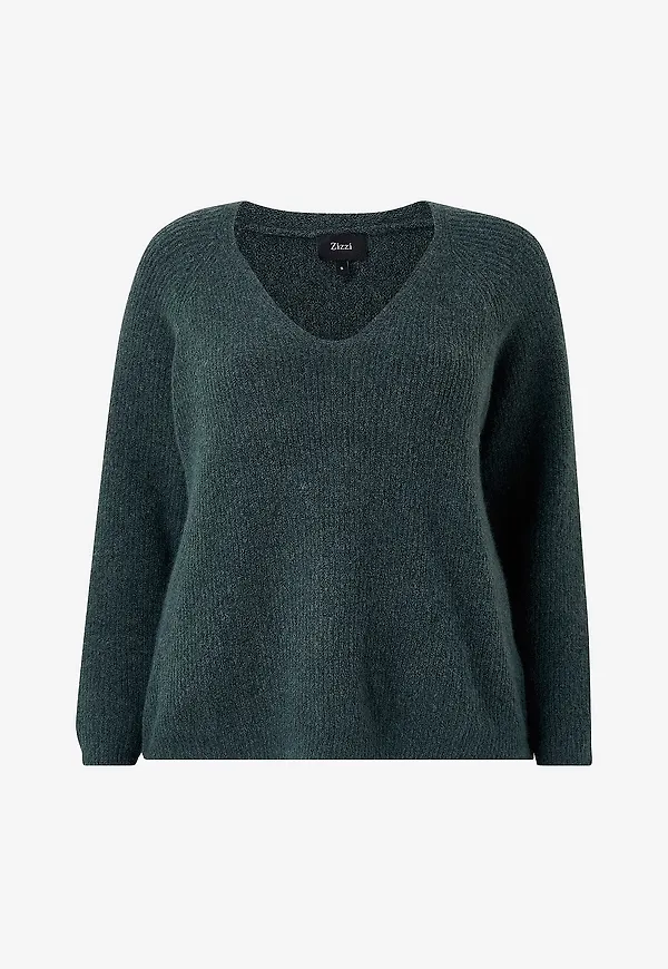 Zizzi - Tröja caVilma L/S Pullover - Grön