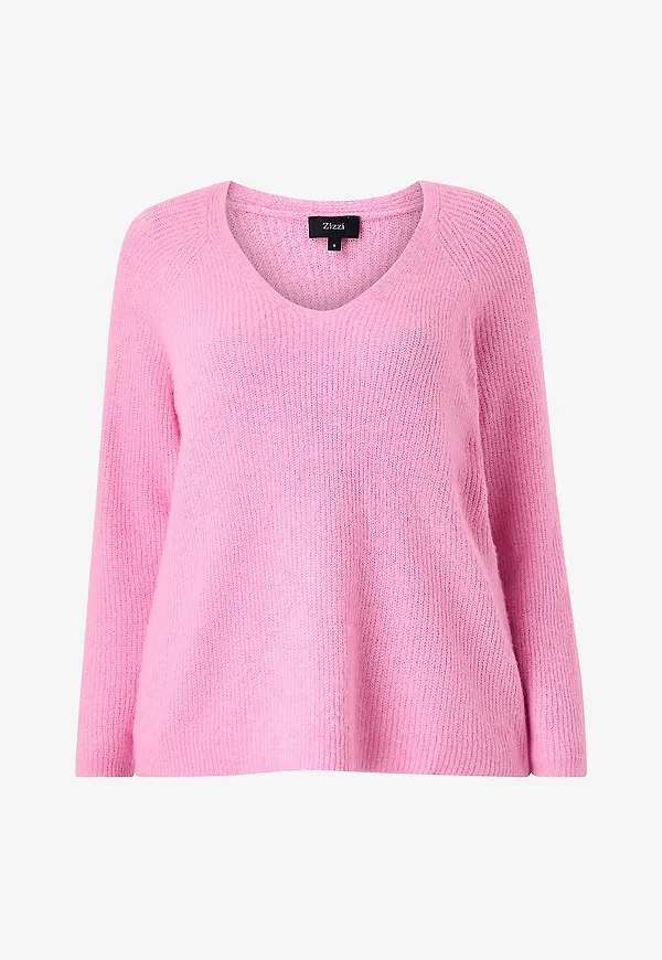 Zizzi - Tröja caVilma L/S Pullover - Rosa