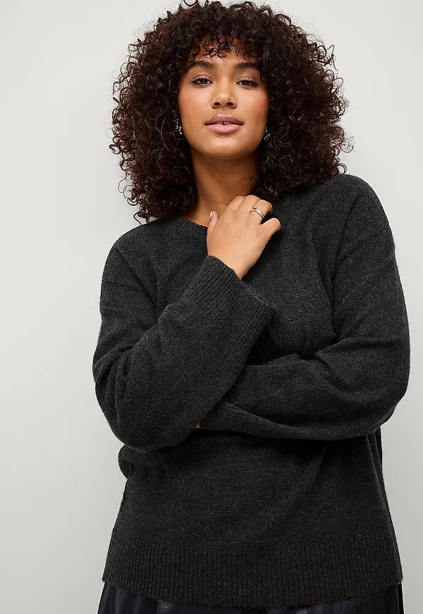 Zizzi - Tröja caVista L/S Pullover - Grå