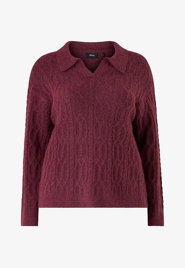 Zizzi - Tröja mAsta L/S Polo Pullover