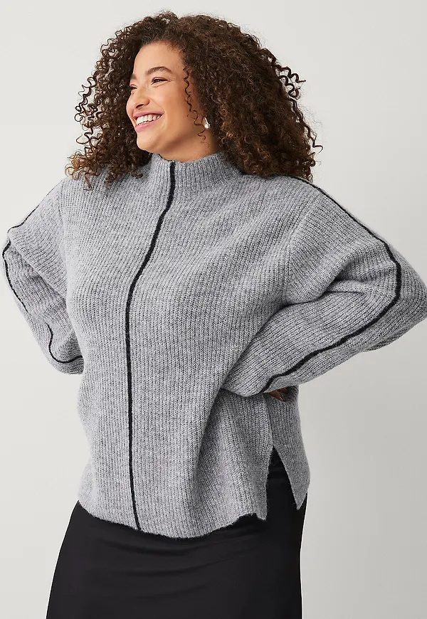 Zizzi - Tröja mAsta L/S Pullover - Grå