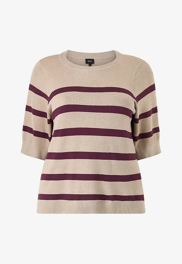 Zizzi - Tröja mCarrie S/S - Beige