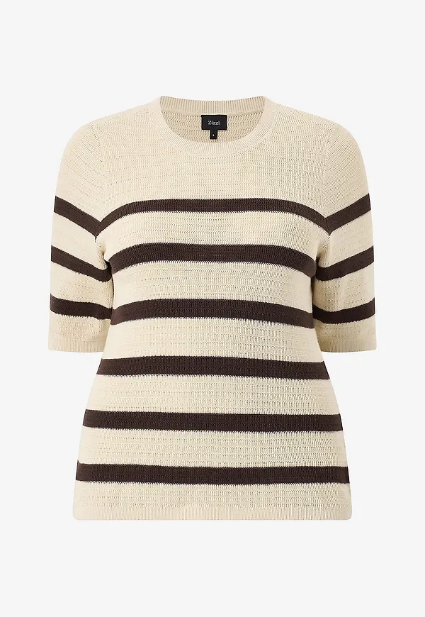 Zizzi - Tröja mElsa 1/2 - Beige
