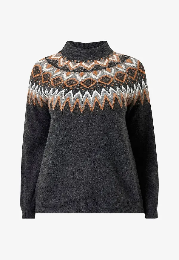 Zizzi - Tröja mOlivia L/S - Grå