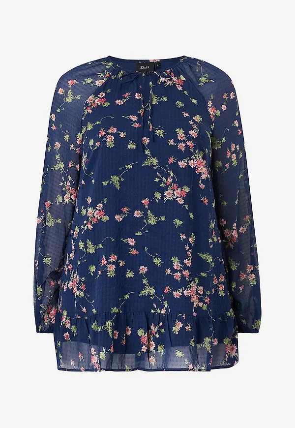 Zizzi - Tunika Cataru, L/S, Tunic - Blå