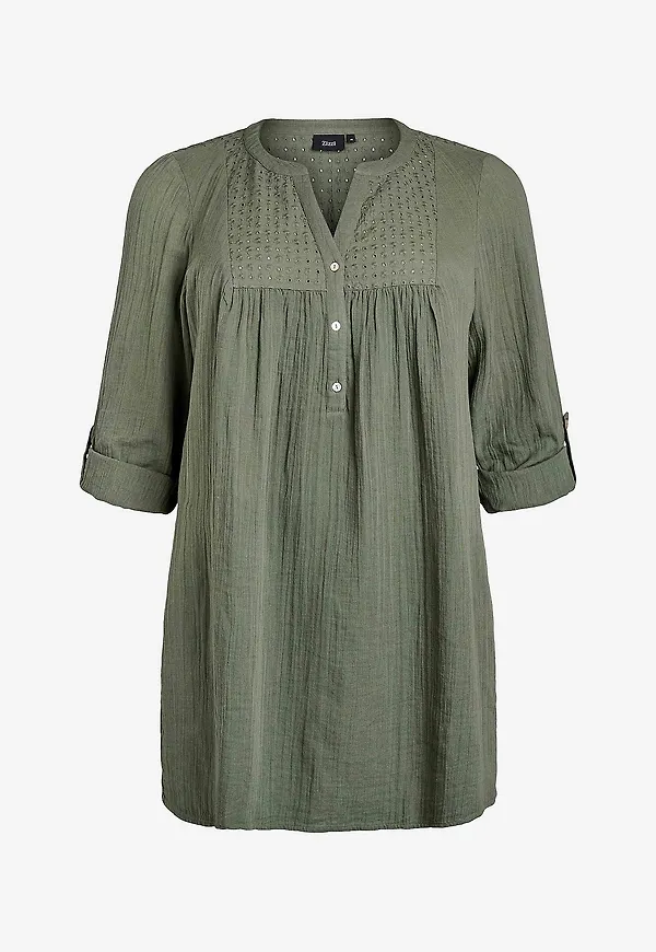 Zizzi - Tunika caVivu 3/4 Tunic - Grön
