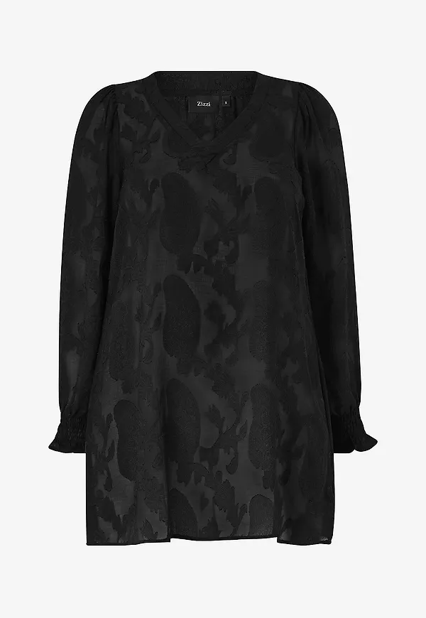 Zizzi - Tunika mBaka L/S Tunic - Svart