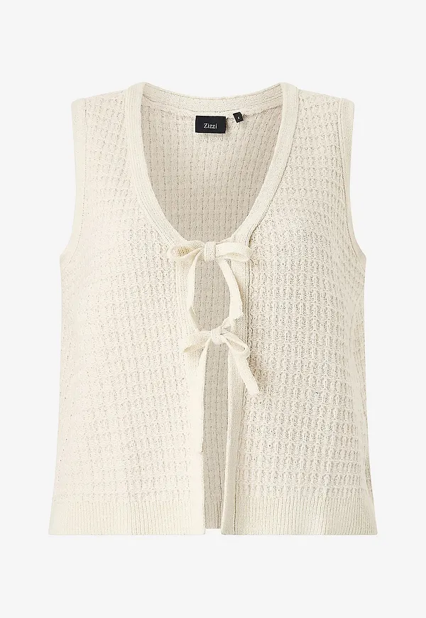 Zizzi - Väst mCarola Waistcoat - Vit