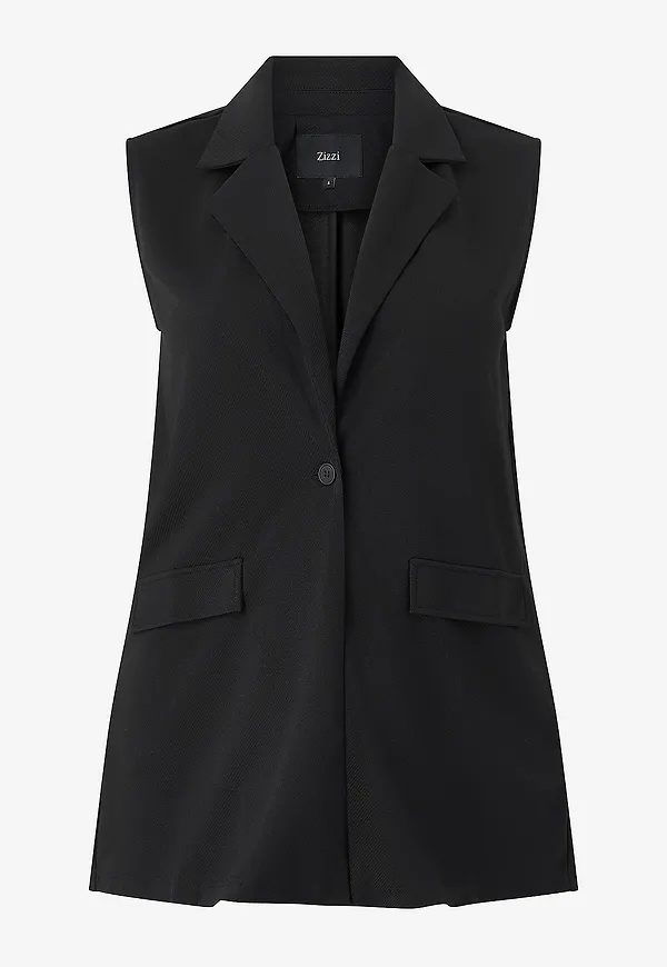 Zizzi - Väst mKia S/l Waistcoat - Svart