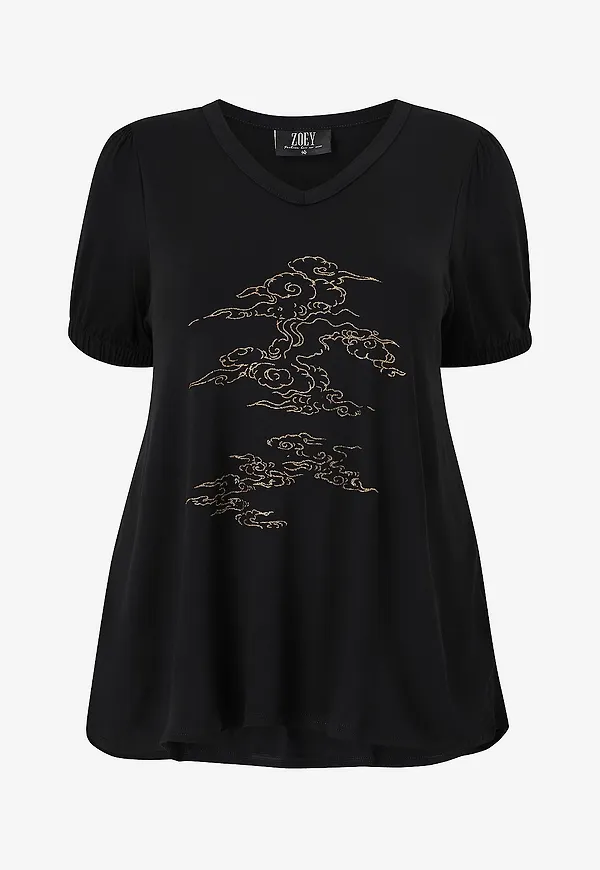 ZOEY - Topp Sia T-shirt - Svart