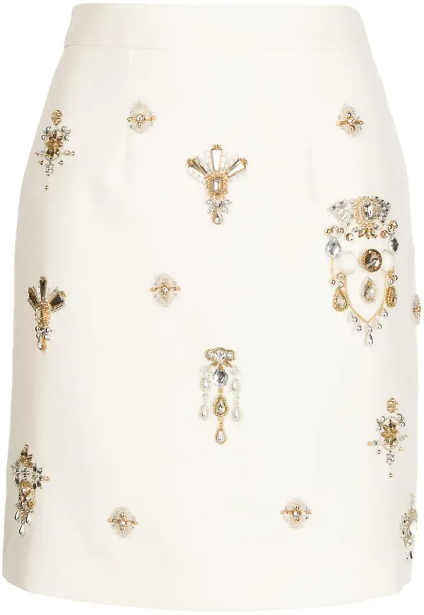 Zuhair Murad minikjol med strass - Vit