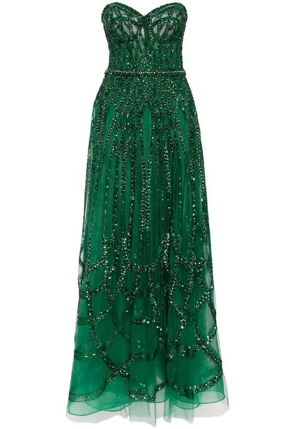 Zuhair Murad pärlprydd aftonklänning - Grön