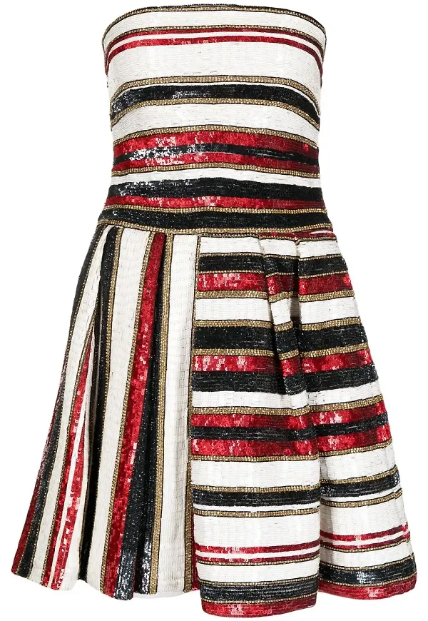 Zuhair Murad randig miniklänning med paljetter - Röd – Farfetch