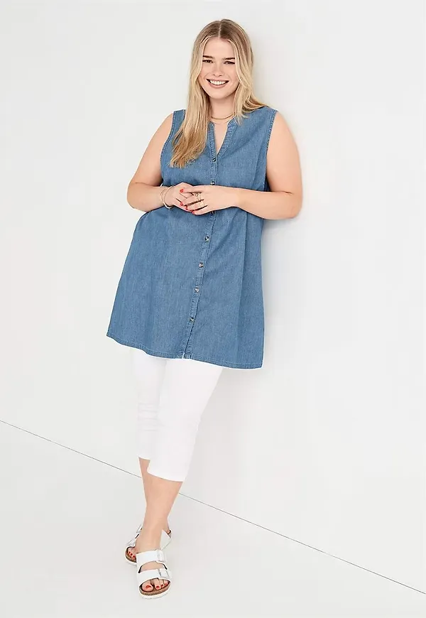 Ärmlös denimtunika Elsy