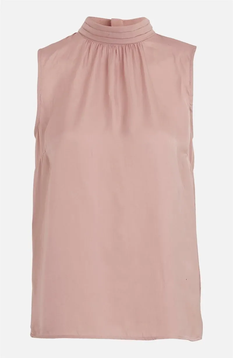 Ärmlös satinblus Pamela