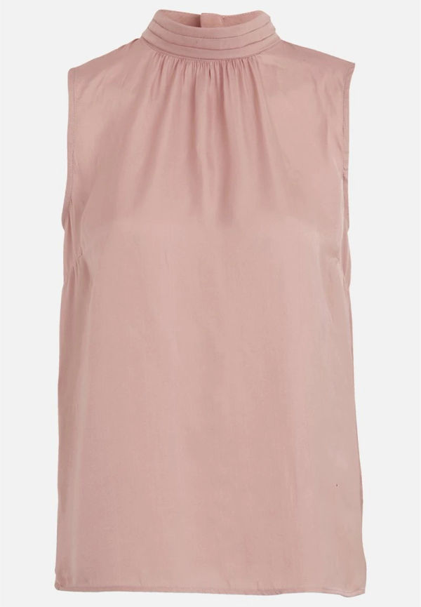 Ärmlös satinblus Pamela